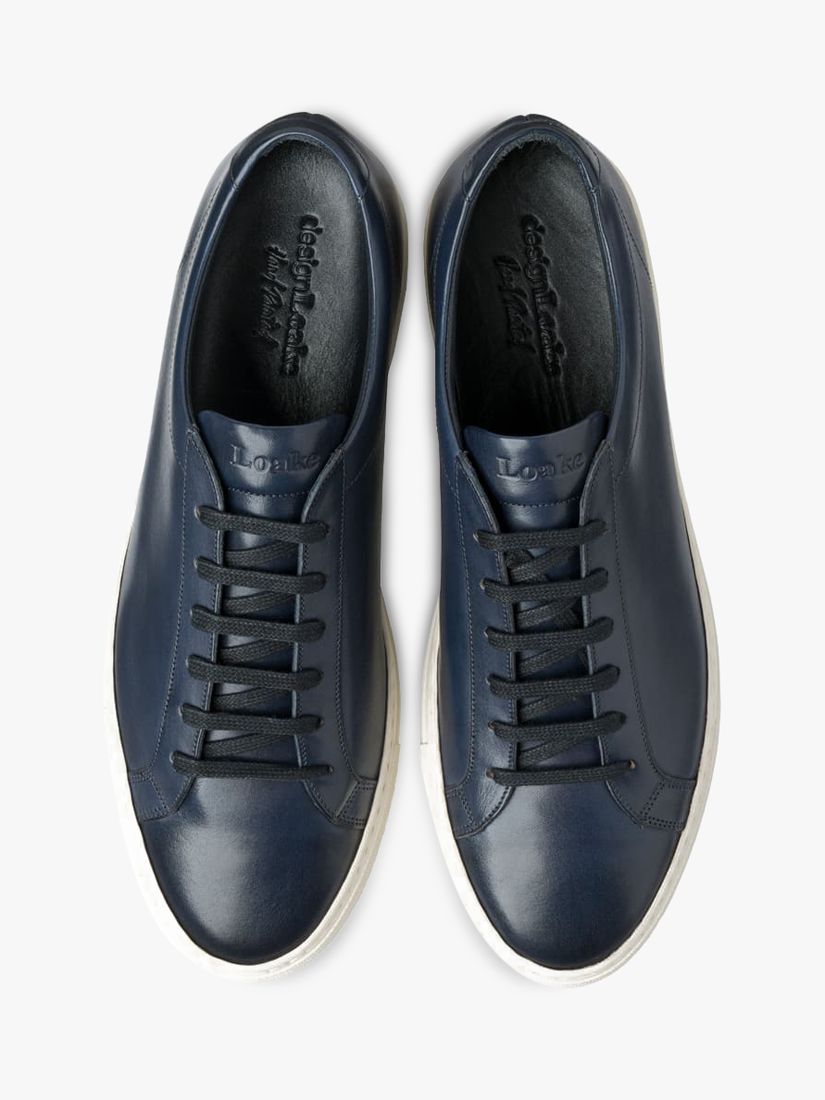 Loake Sprint Leather Trainers, Blue at John Lewis & Partners