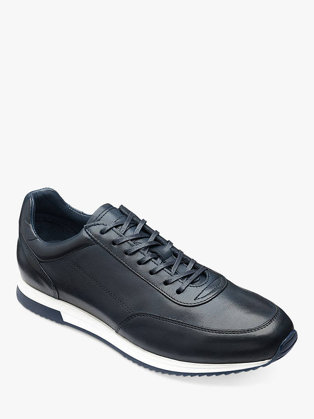 Loake Bannister Leather Trainers, Blue
