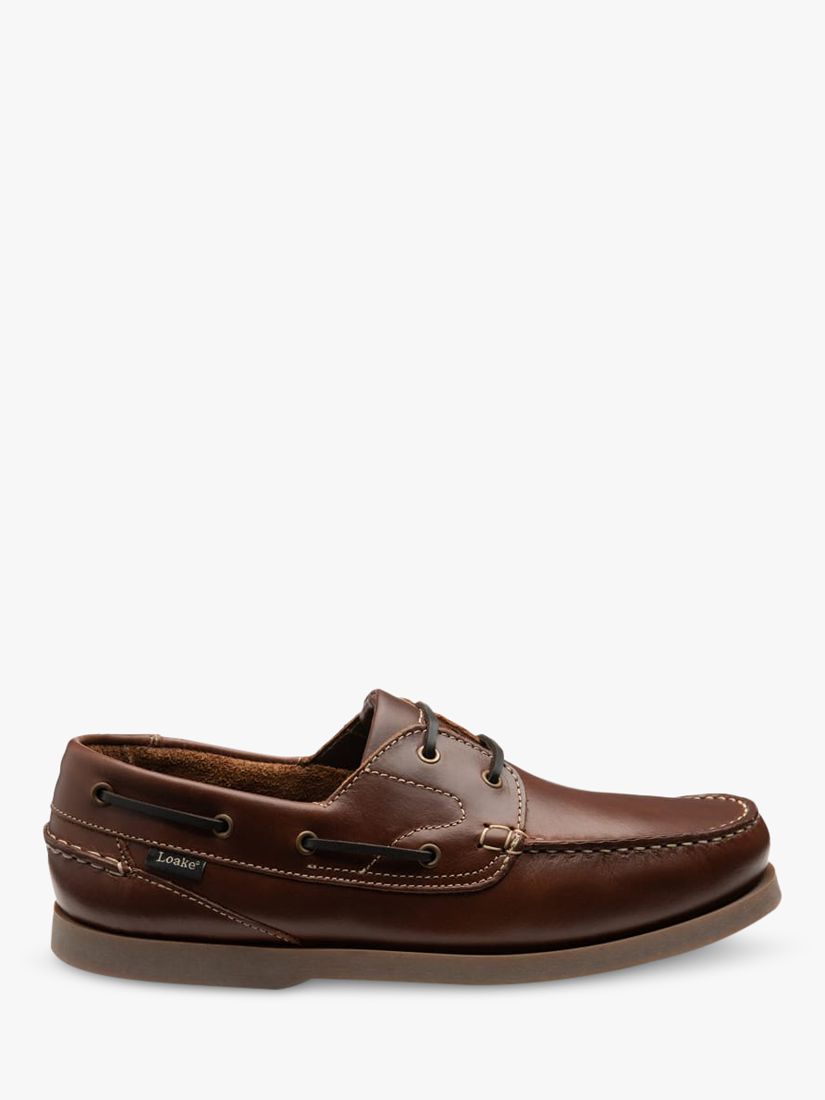 Loake Lymington Leather Boat Shoes, Brown, 6