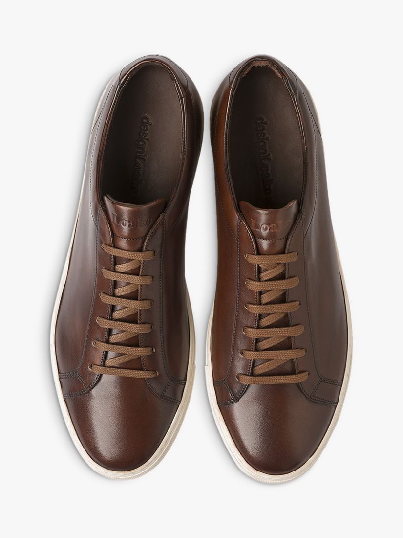 Loake Sprint Leather Trainers, Dark Brown at John Lewis & Partners