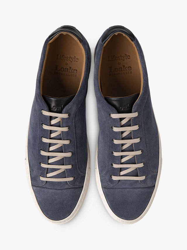 Loake Dash Suede Leather Trainers, Blue