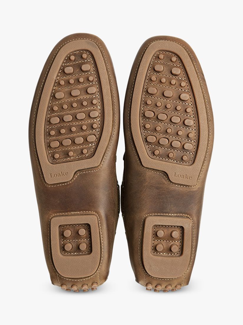 Loake Donington Oiled Nubuck Driving Shoes, Brown, 11