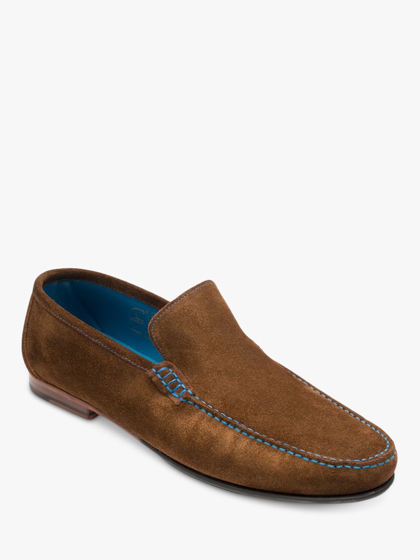 Loake Nicholson Polo Suede Slip-On Shoes, Brown, 12
