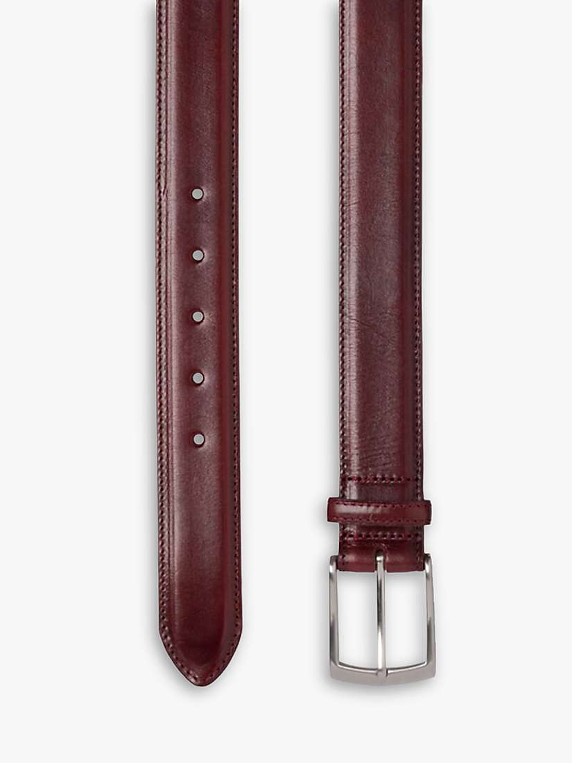 Buy Loake Henry Leather Belt, Burgundy Online at johnlewis.com