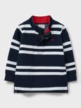 Crew Clothing Kids' Half Zip Stripe Sweatshirt, Navy Blue