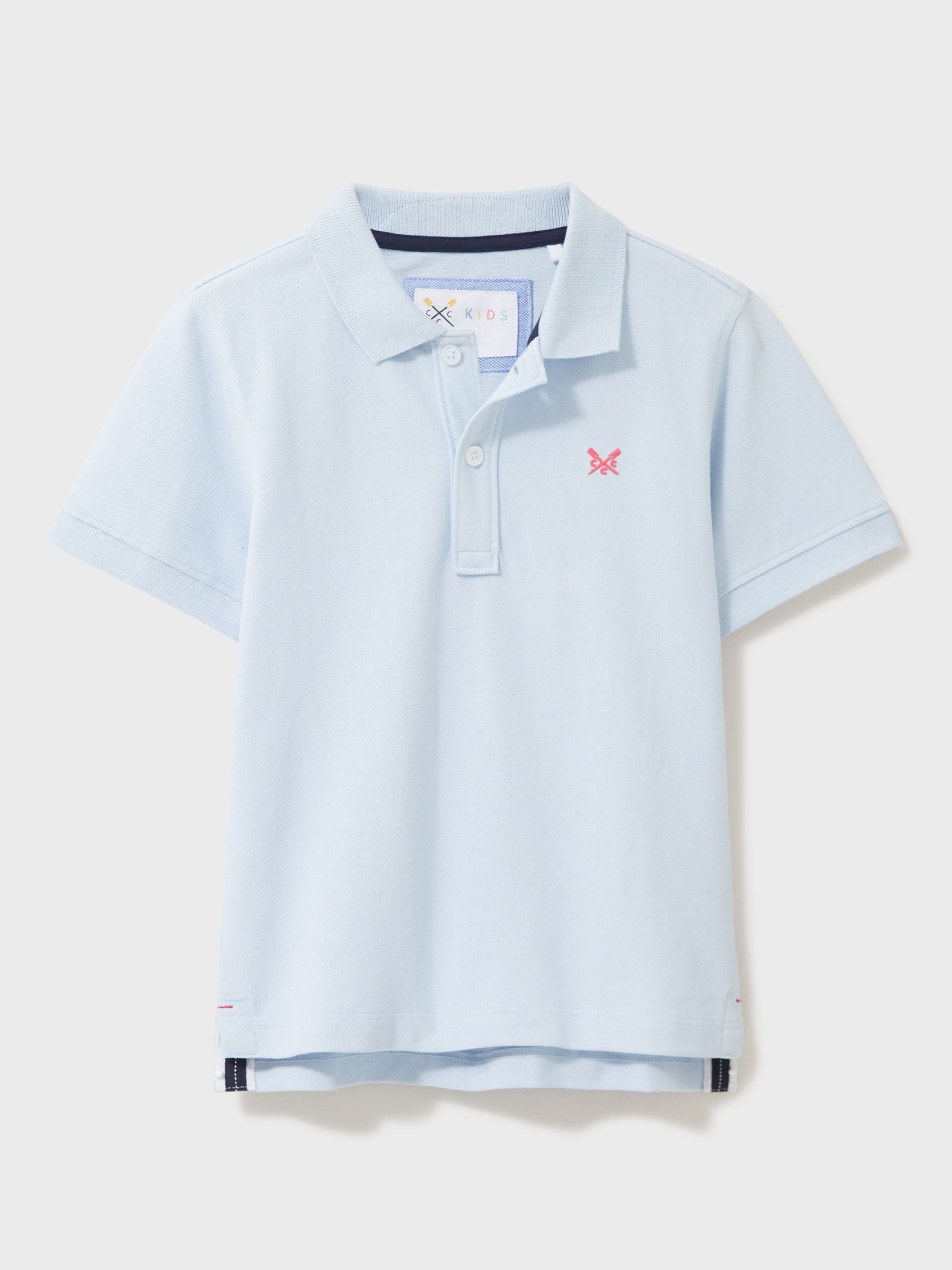 Crew Clothing Kids' Pique Polo, Pale Blue at John Lewis & Partners