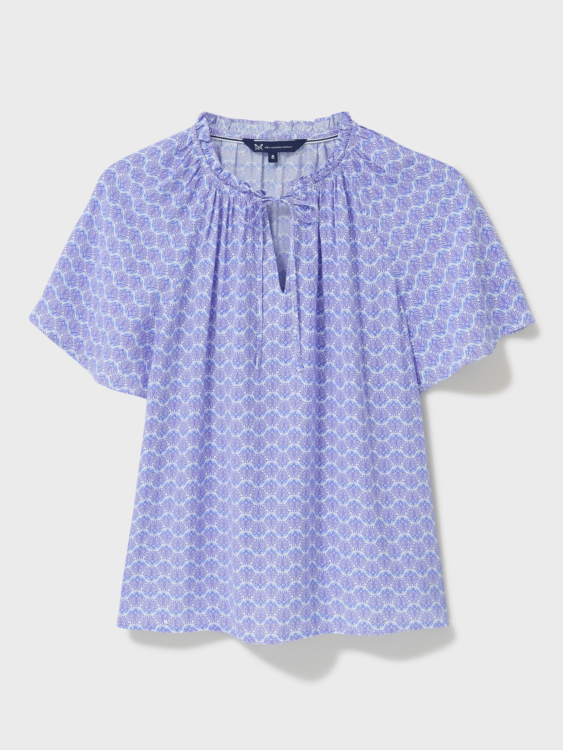 Crew Clothing Ada Floral Blouse, Blue at John Lewis & Partners