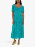 Whistles Sketched Grass Midi Dress, Green/Multi