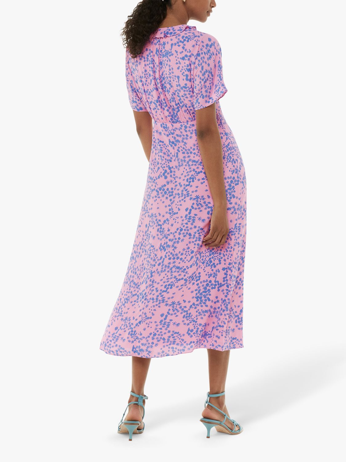 Whistles Dandelion Floral Midi Dress, Pink/Multi at John Lewis & Partners