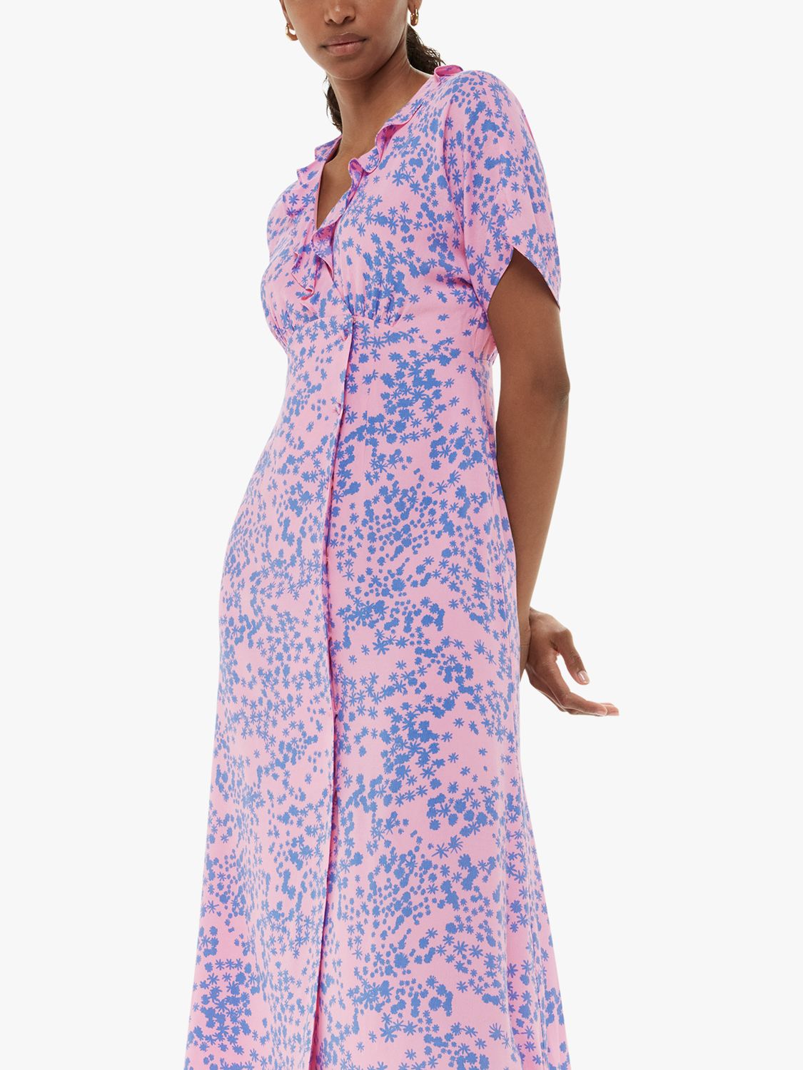 Buy Whistles Dandelion Floral Midi Dress, Pink/Multi Online at johnlewis.com
