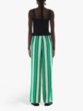 Whistles Bridget Maxi Stripe Trousers, Green/Multi