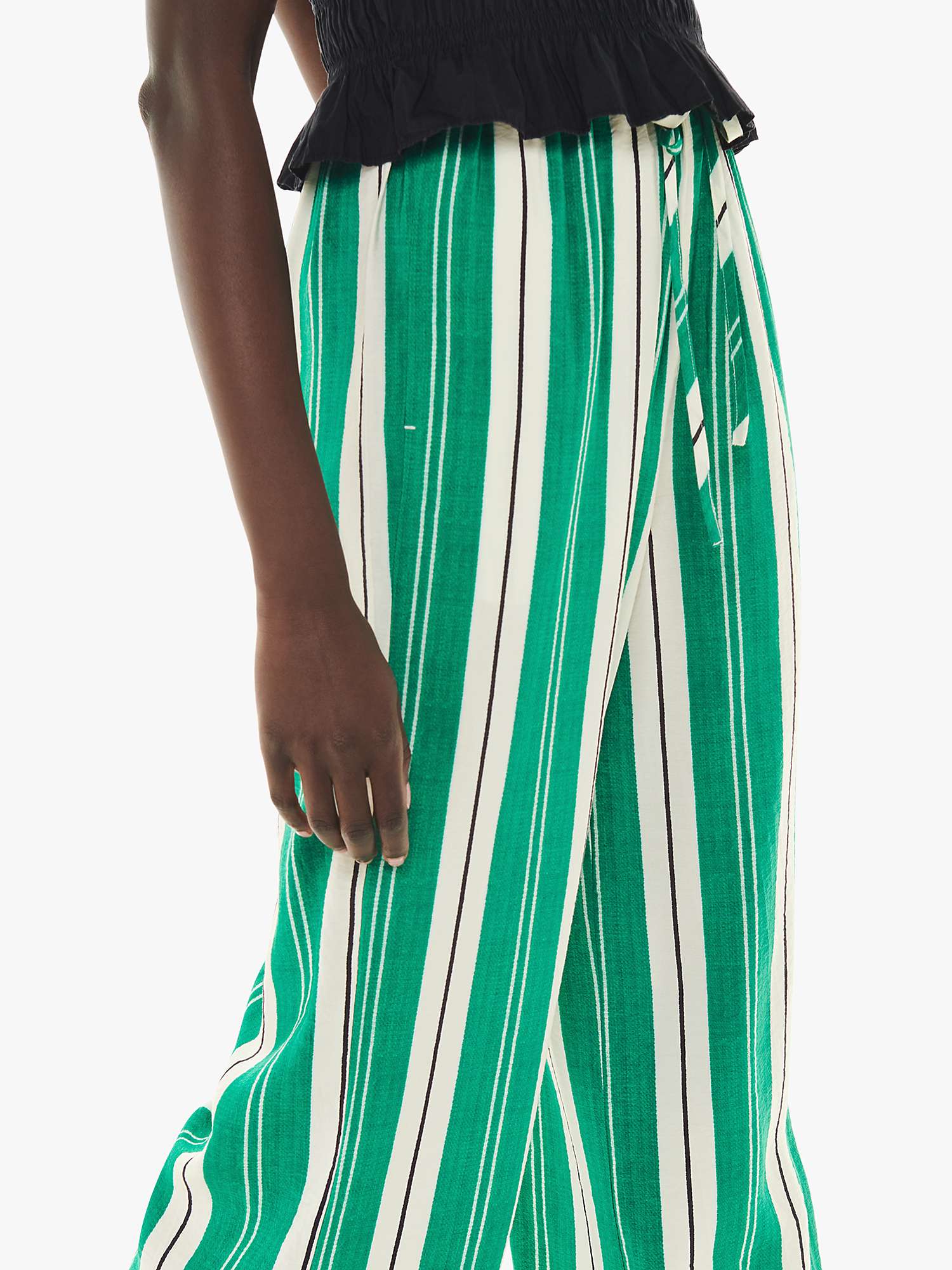 Buy Whistles Bridget Maxi Stripe Trousers, Green/Multi Online at johnlewis.com