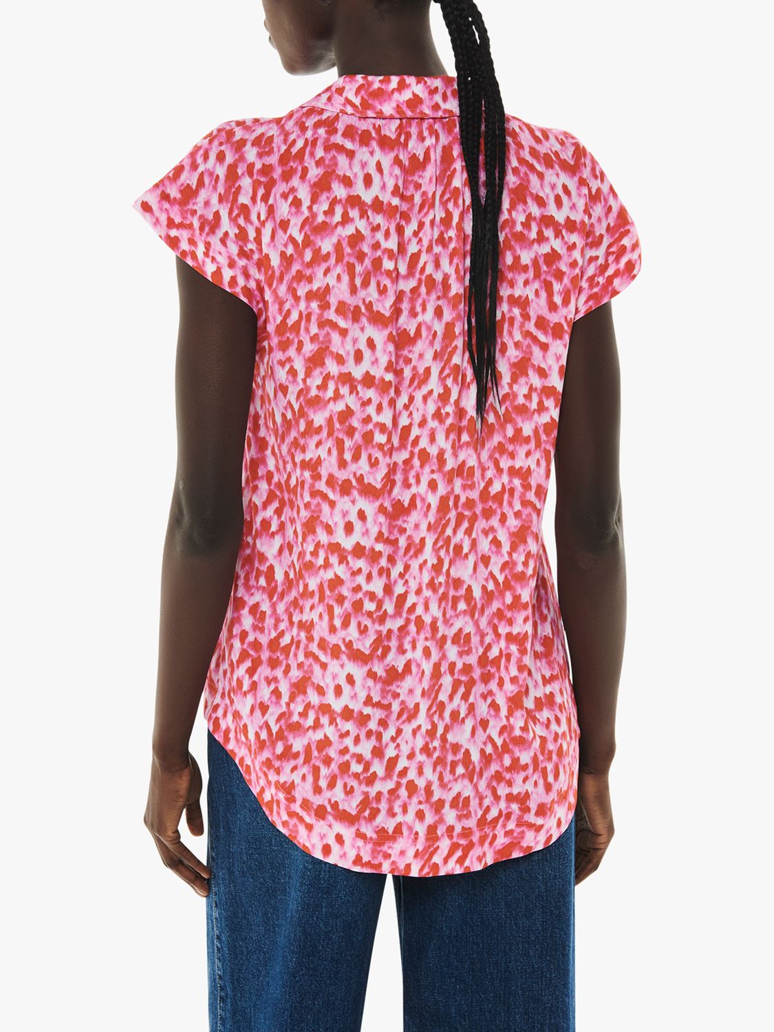 Buy Whistles Blurred Strokes Print Shirt, Pink/Multi Online at johnlewis.com