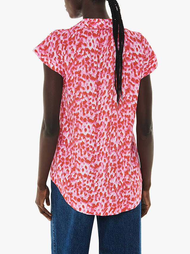 Whistles Blurred Strokes Print Shirt, Pink/Multi