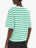 Whistles Stripe Short Sleeve Top, Green/Multi, Green/Multi