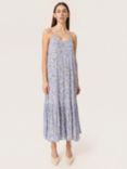 Soaked In Luxury Zaya Strap V-Neck Midi Dress, Lavender/Multi