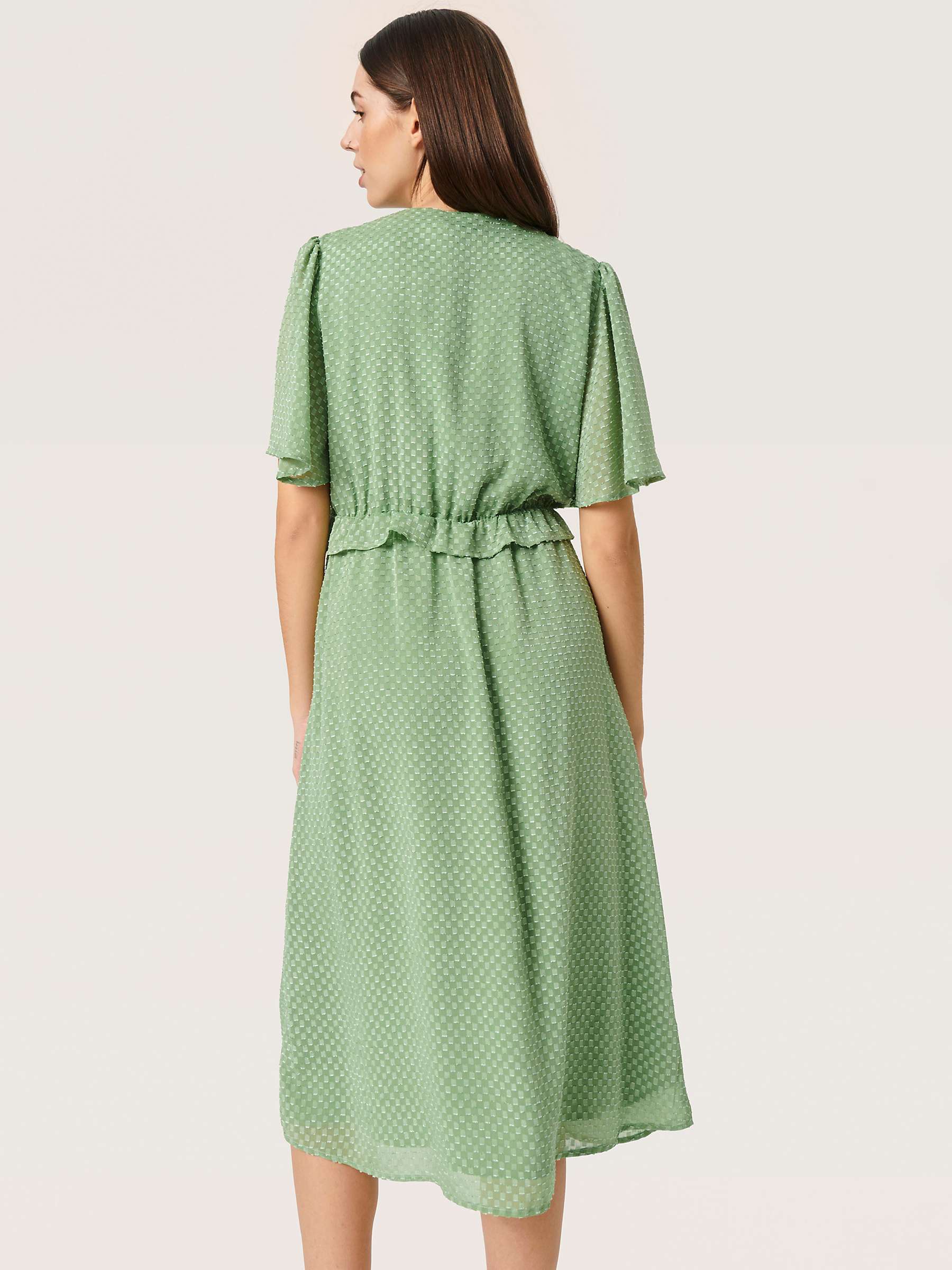 Buy Soaked In Luxury Fenja V-Neck Midi Dress, Loden Frost Online at johnlewis.com