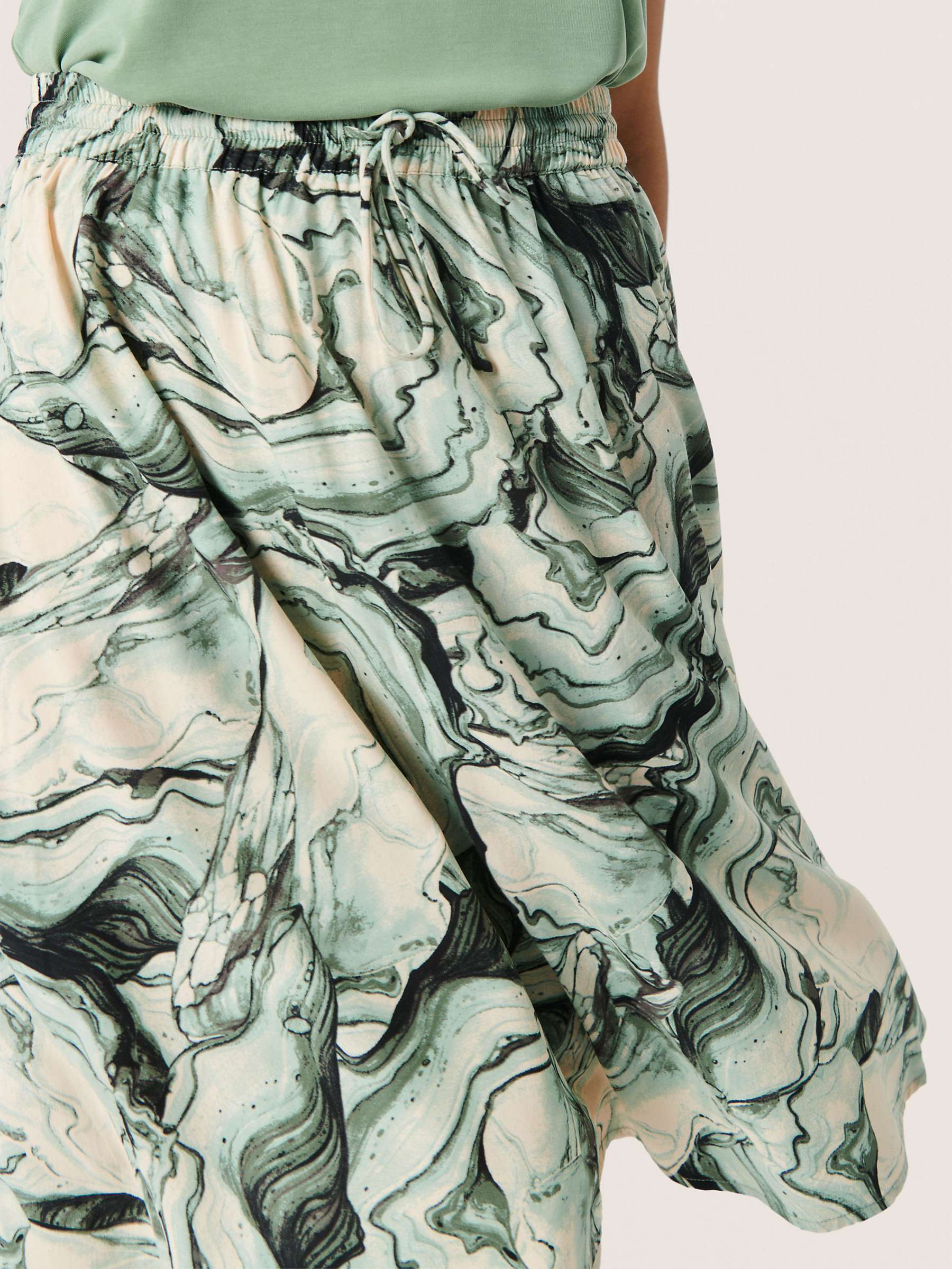 Buy Soaked In Luxury Livinna A-Line Knee Length Skirt, Green Marble Online at johnlewis.com