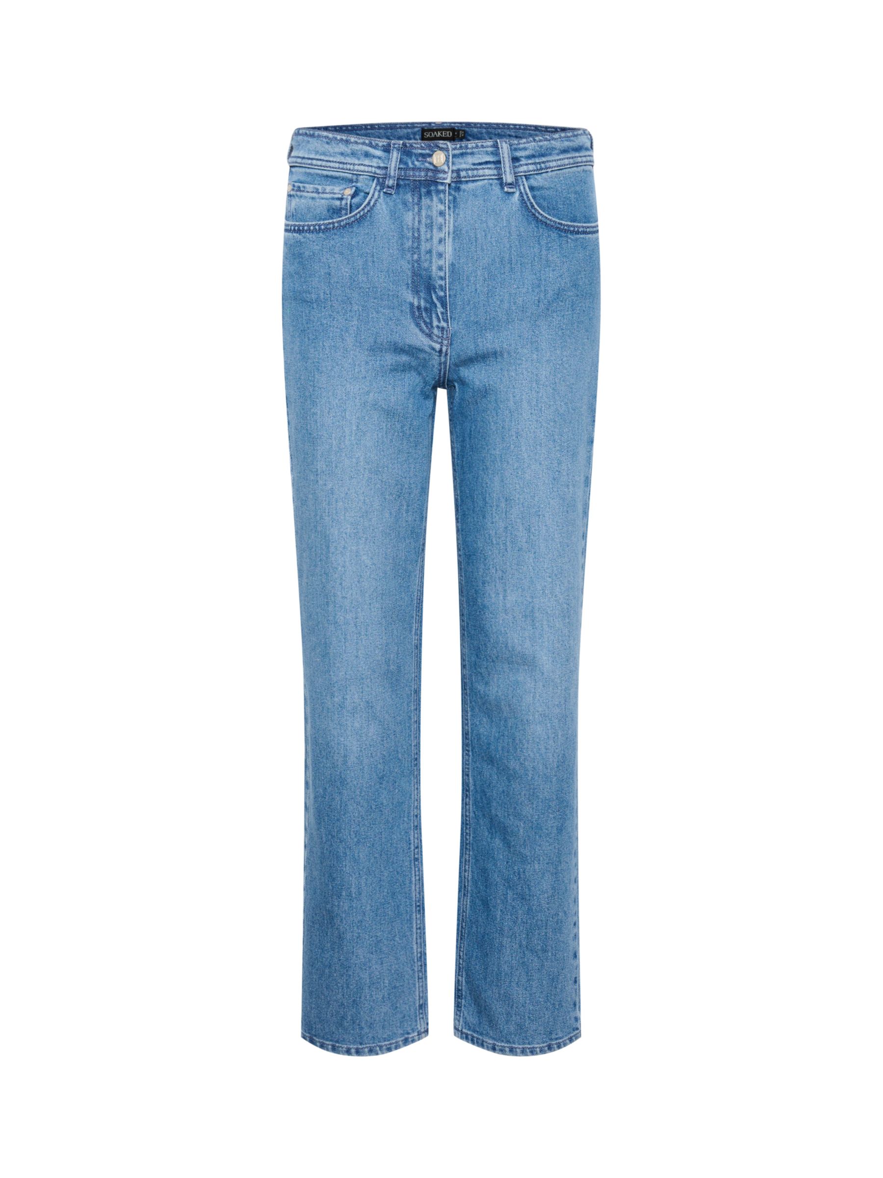 Soaked In Luxury Margot Mid Rise Ankle Grazer Jeans, Classic Blue at ...