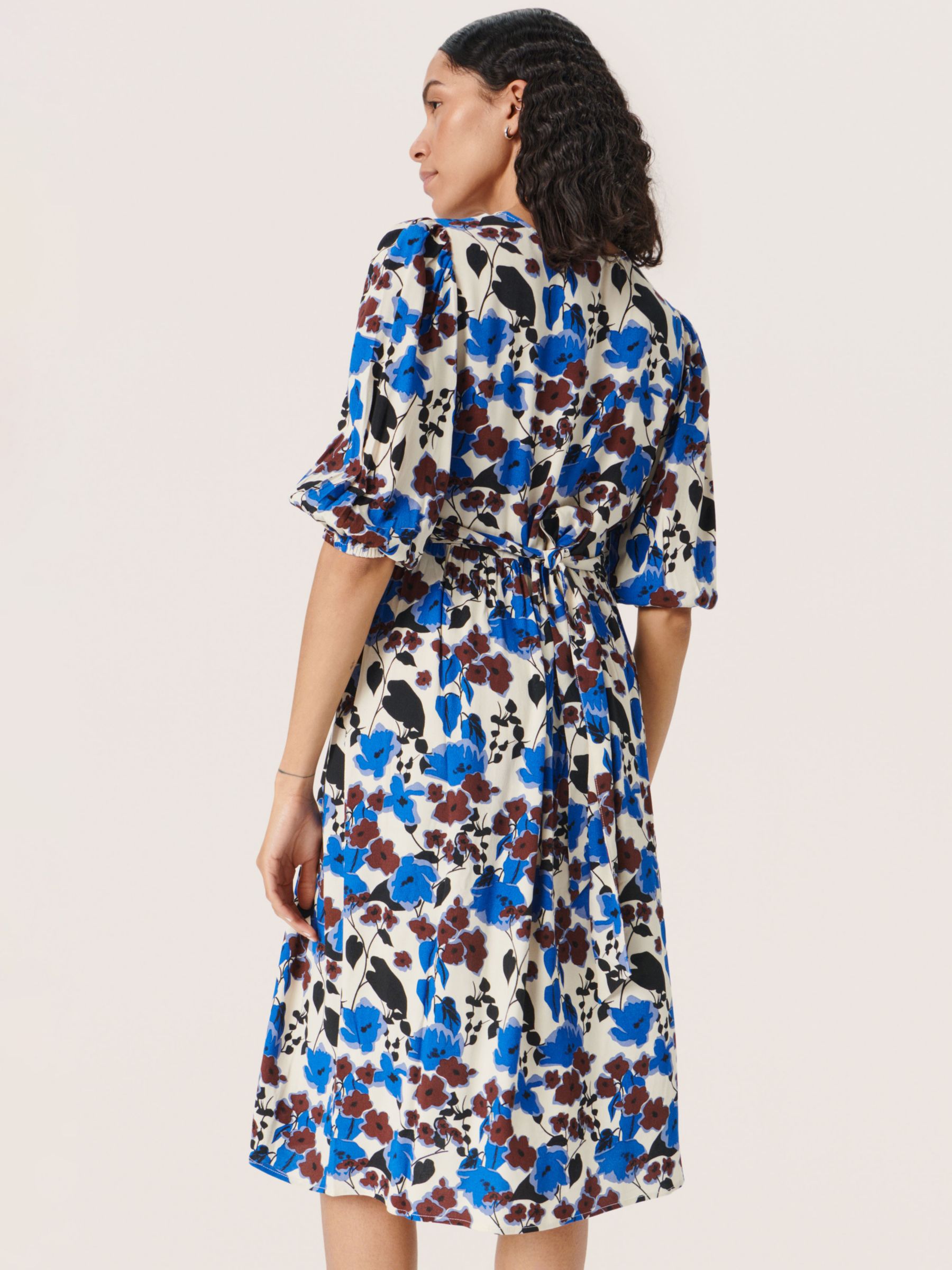 Soaked In Luxury Jaila Floral Dress, Sandshell at John Lewis & Partners