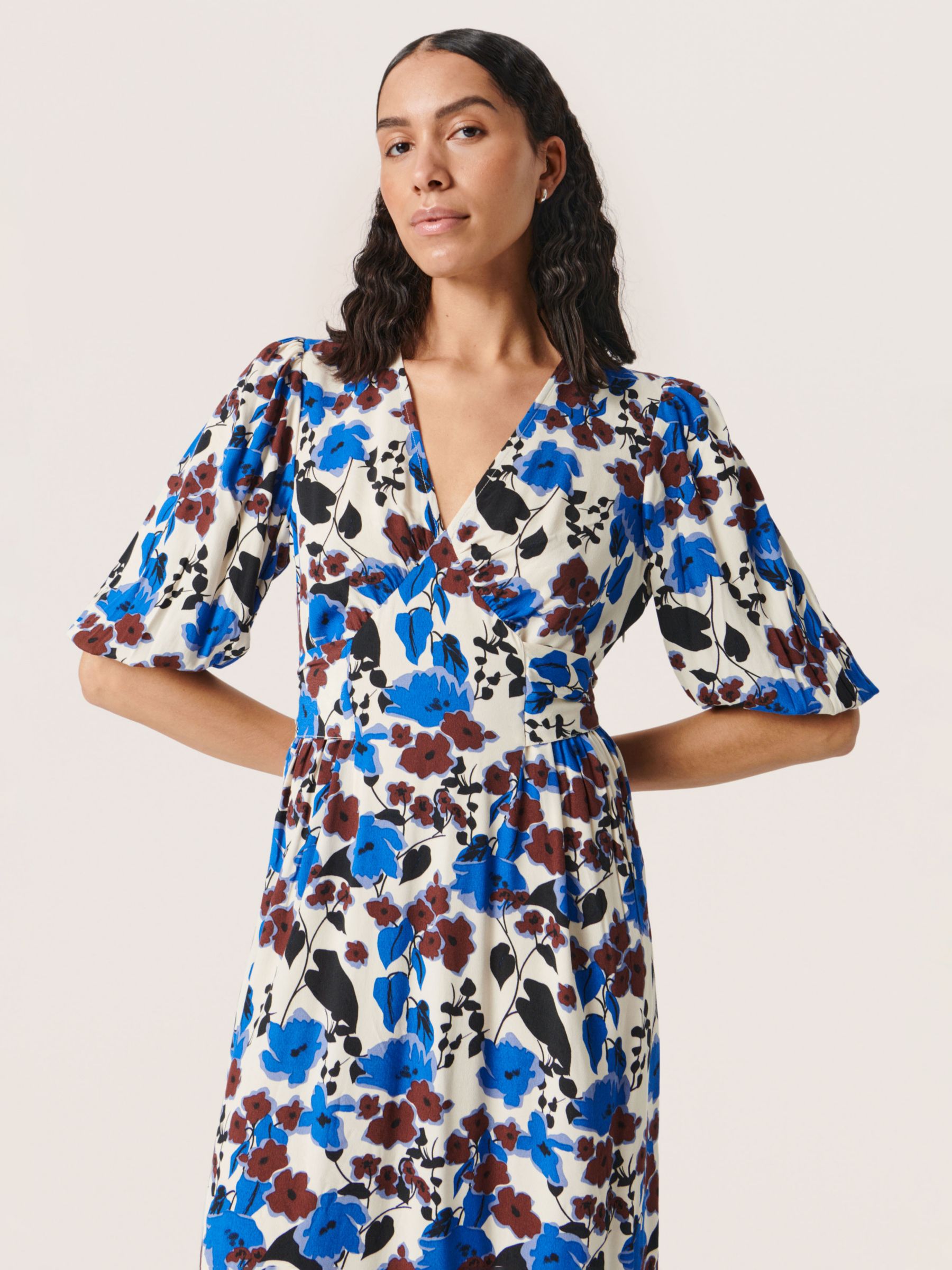 Soaked In Luxury Jaila Floral Dress, Sandshell, S