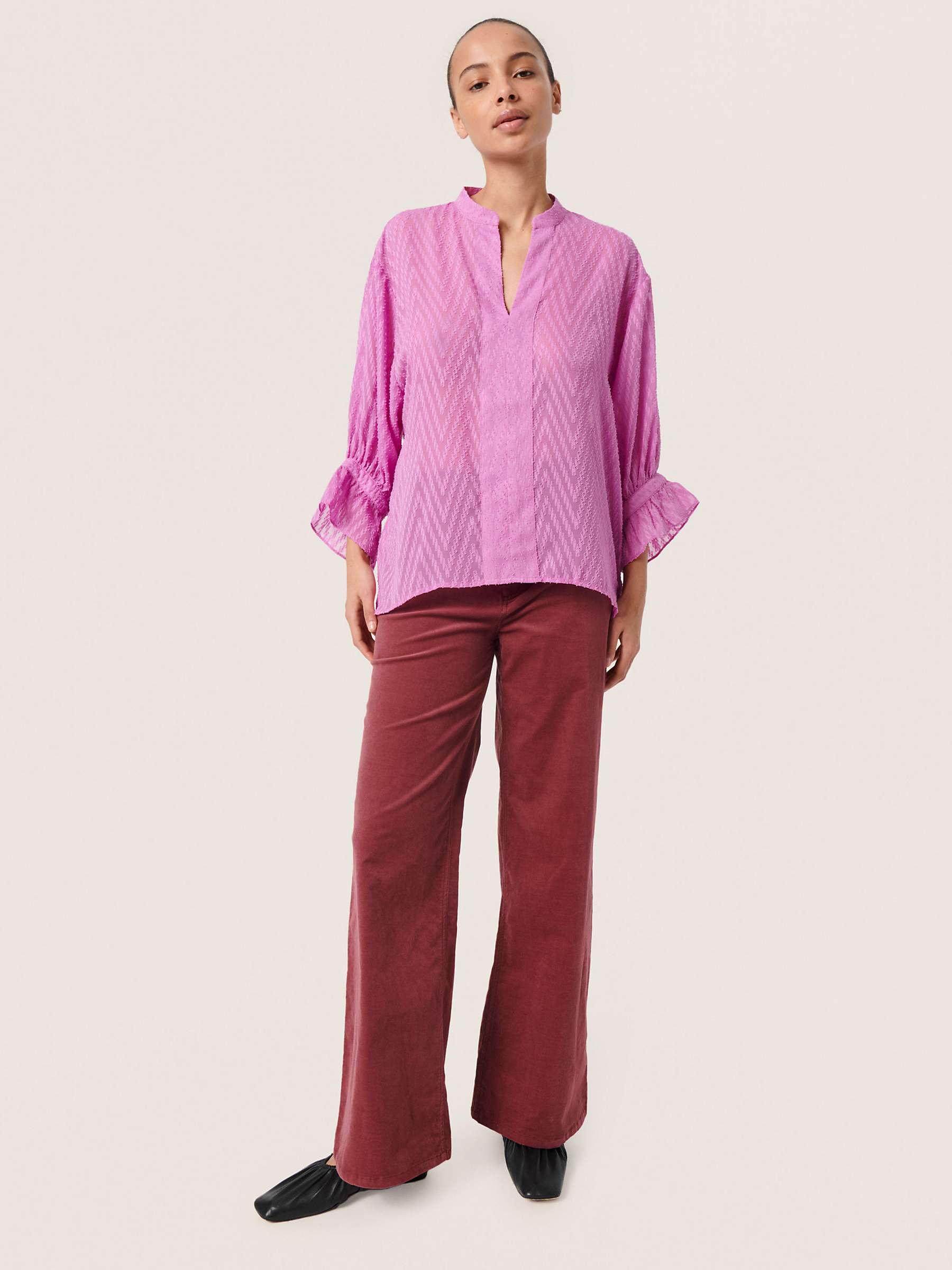 Buy Soaked In Luxury Lavira 3/4 Sleeve Blouse, Lilac Online at johnlewis.com