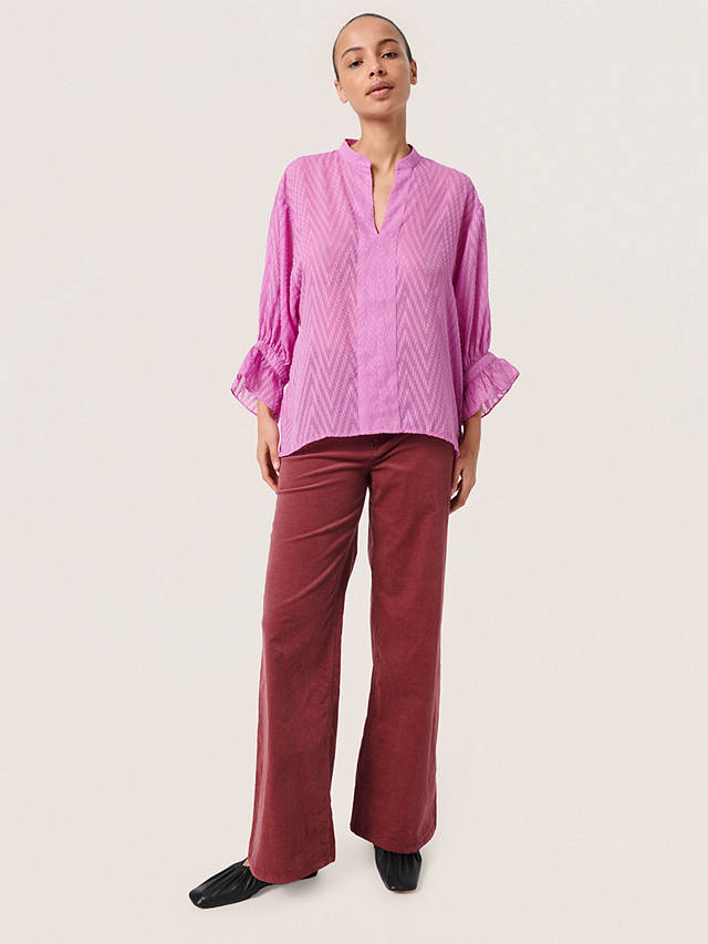 Soaked In Luxury Lavira 3/4 Sleeve Blouse, Lilac