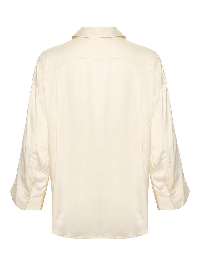 Soaked In Luxury Hela Plain Wide Sleeve Shirt, Whisper White