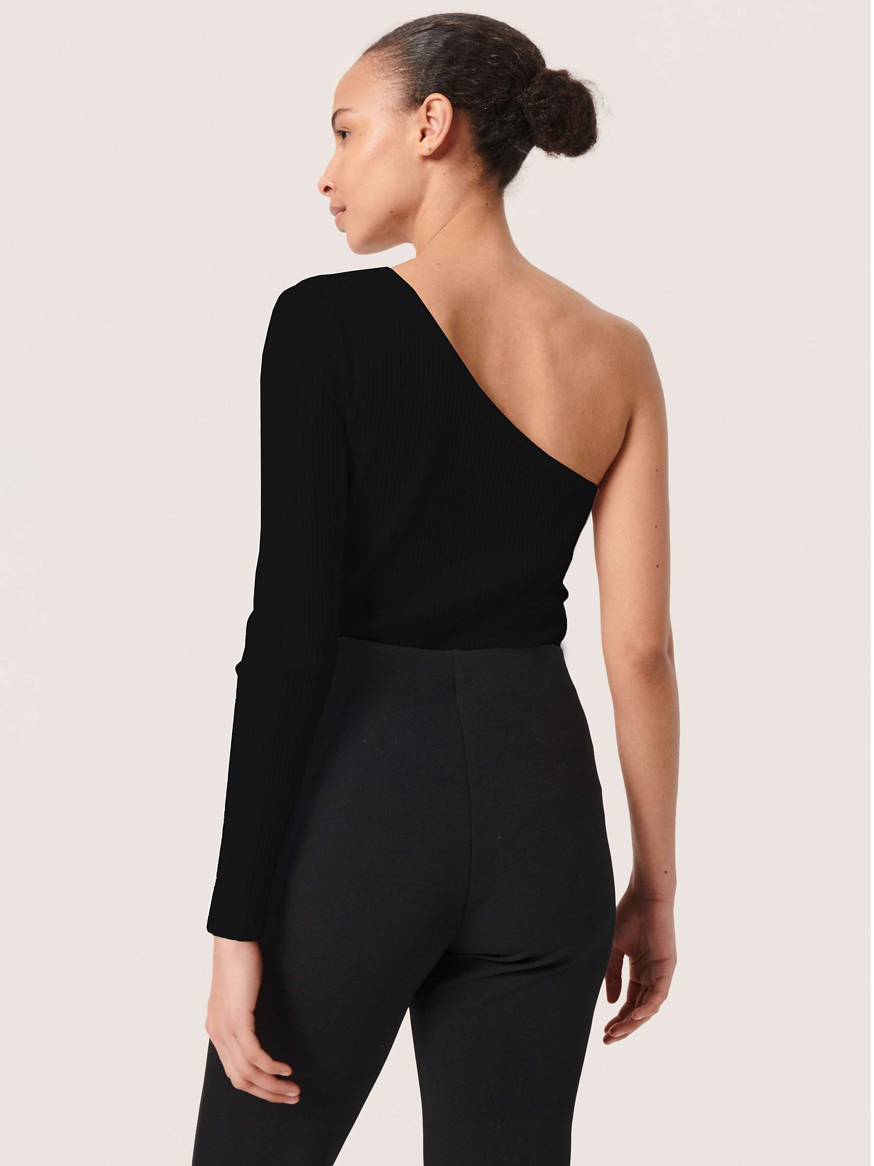 Buy Soaked In Luxury Simone Ribbed Asymmetric Long Sleeve Top, Black Online at johnlewis.com