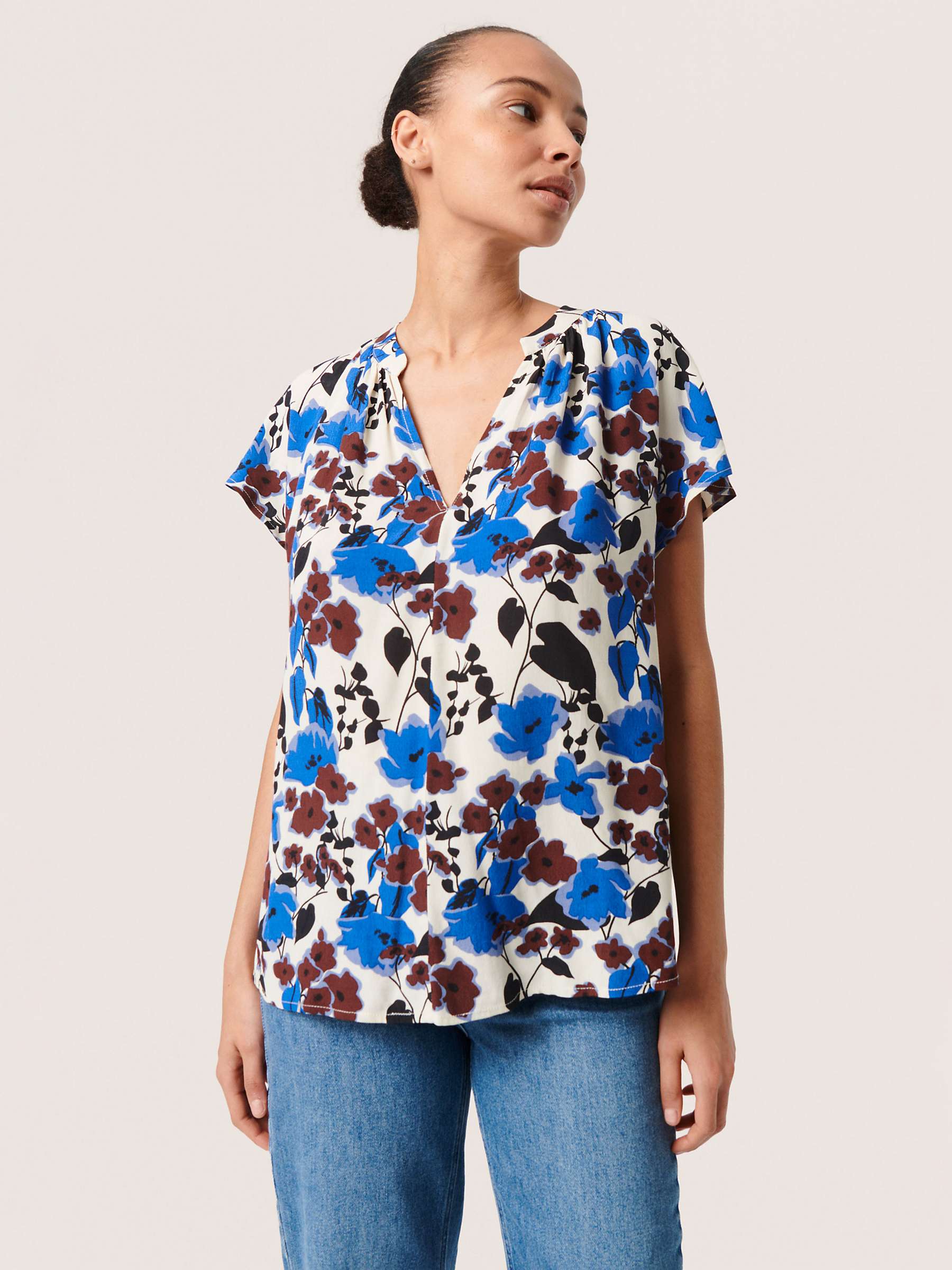 Buy Soaked In Luxury Jaila Marian Floral Top, Sandshell Online at johnlewis.com