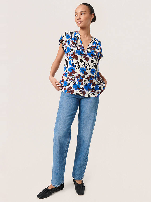 Soaked In Luxury Jaila Marian Floral Top, Sandshell