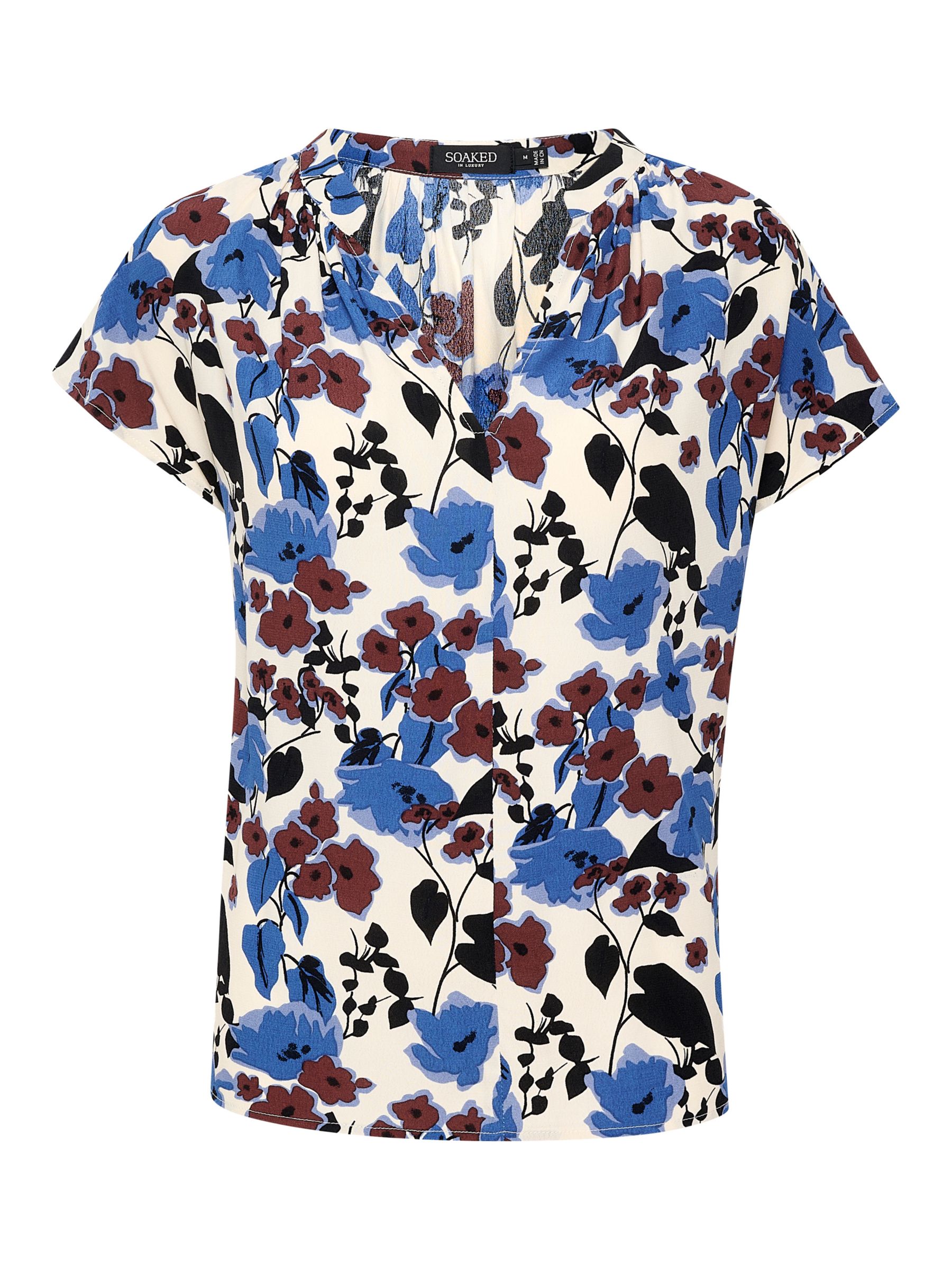 Soaked In Luxury Jaila Marian Floral Top, Sandshell at John Lewis ...