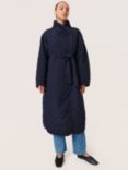 Soaked In Luxury Umina Quilted Knee-Length Coat, Night Sky