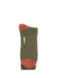 Barbour Houghton Socks, Olive/Burnt Orange