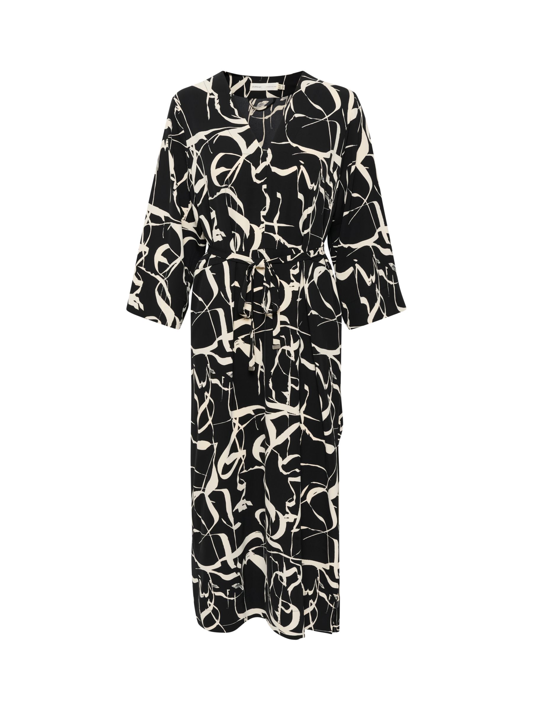 Part Two Pailey Linen Tunic Dress, Poetic Scrible Black at John Lewis ...