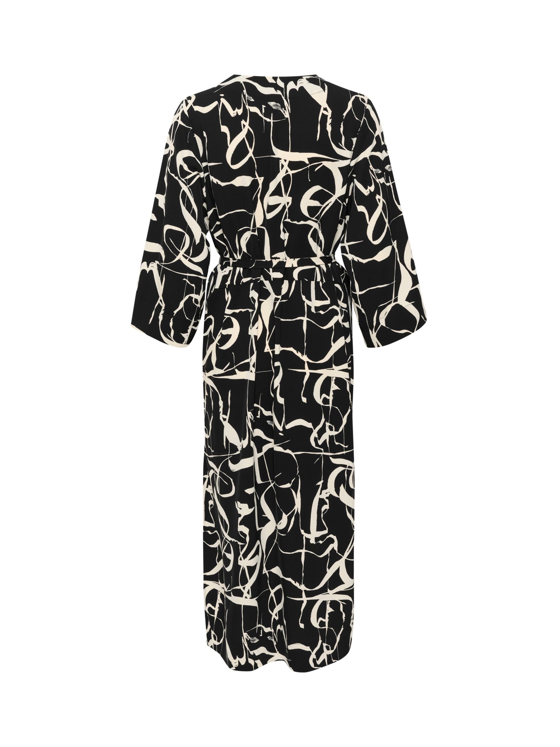 Part Two Pailey Linen Tunic Dress, Poetic Scrible Black, 8