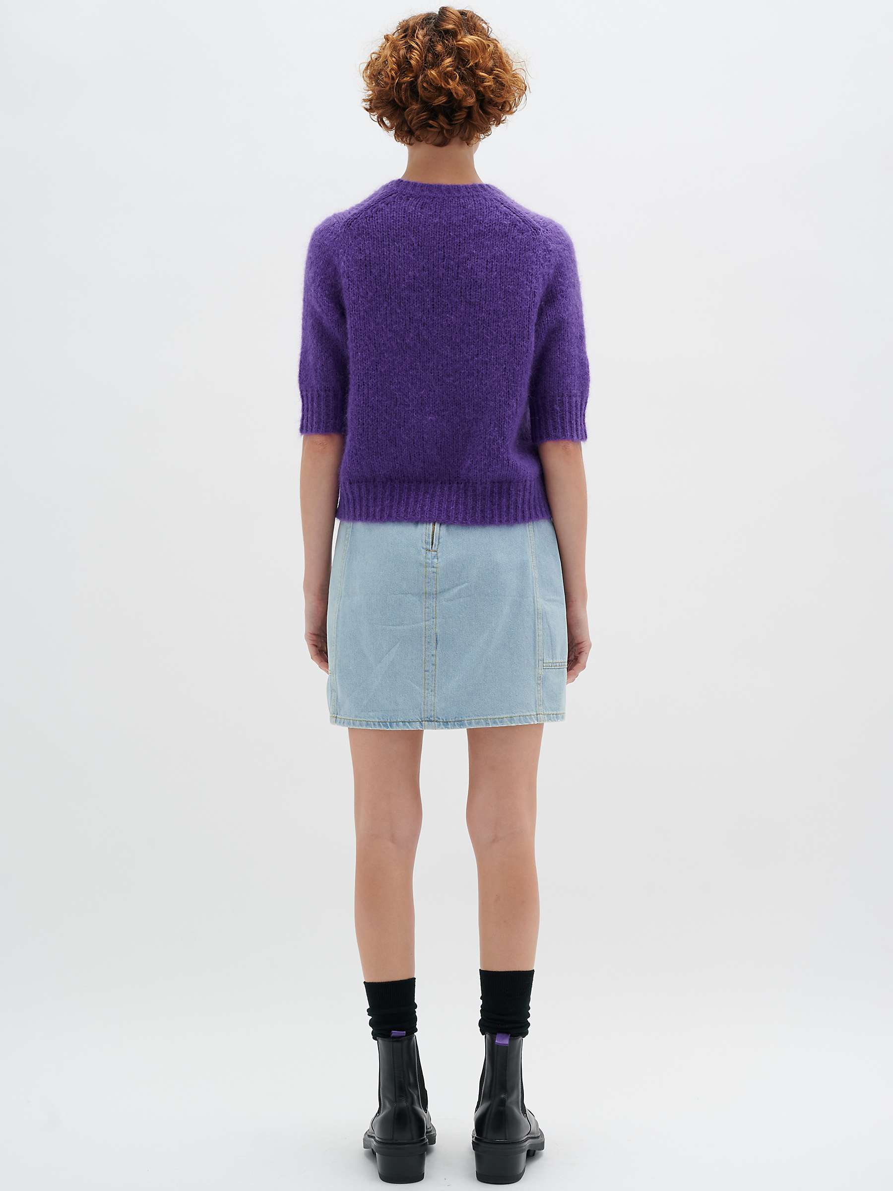 Buy InWear Iole Short Sleeve Knitted Top, Purple Rain Online at johnlewis.com