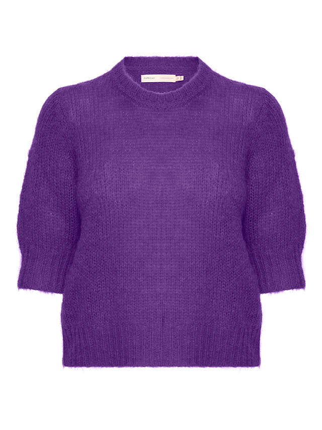 InWear Iole Short Sleeve Knitted Top, Purple Rain