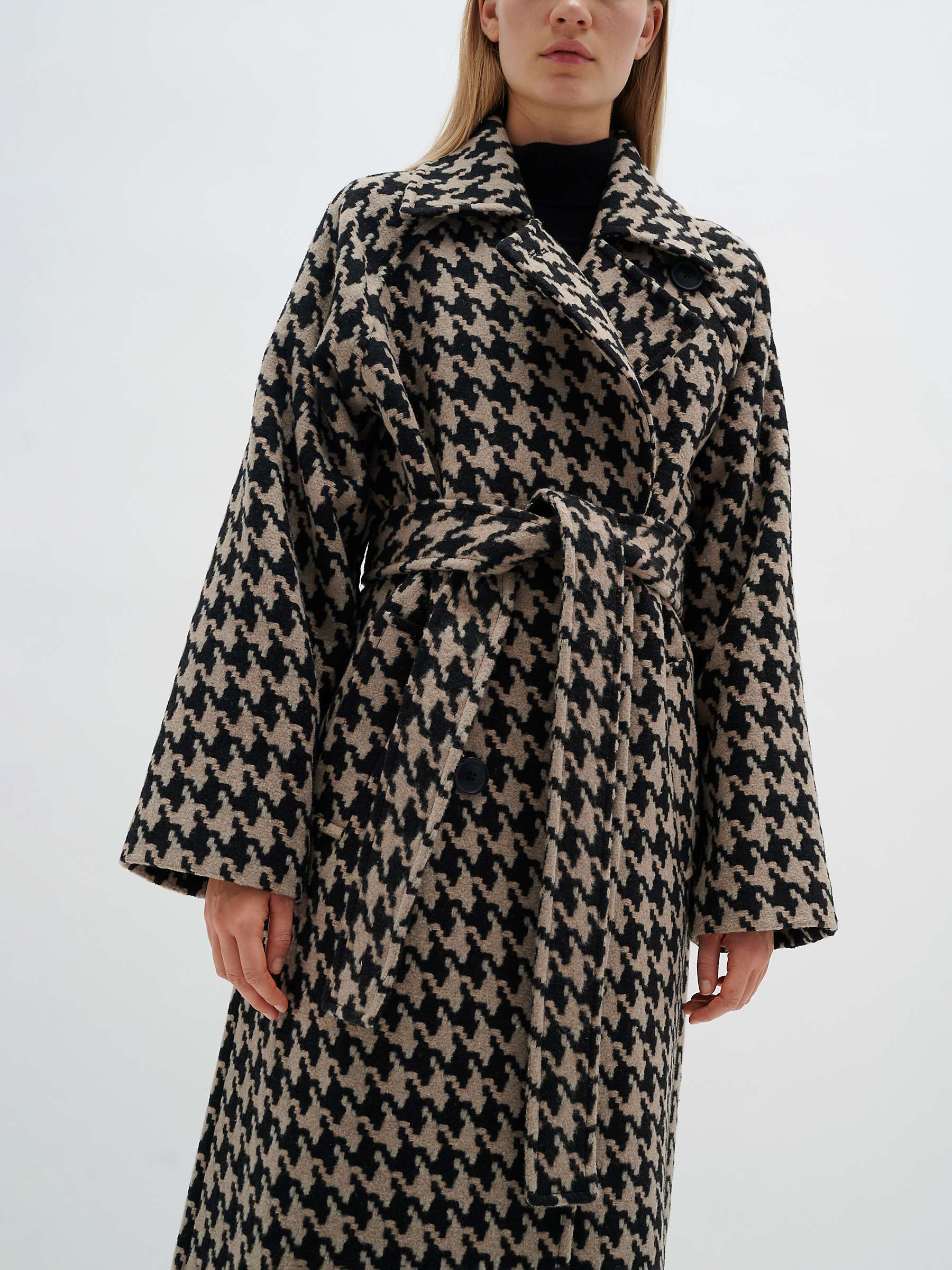 Buy InWear Ianna Relaxed Fit Houndstooth Trench Coat, Beige/Black Online at johnlewis.com
