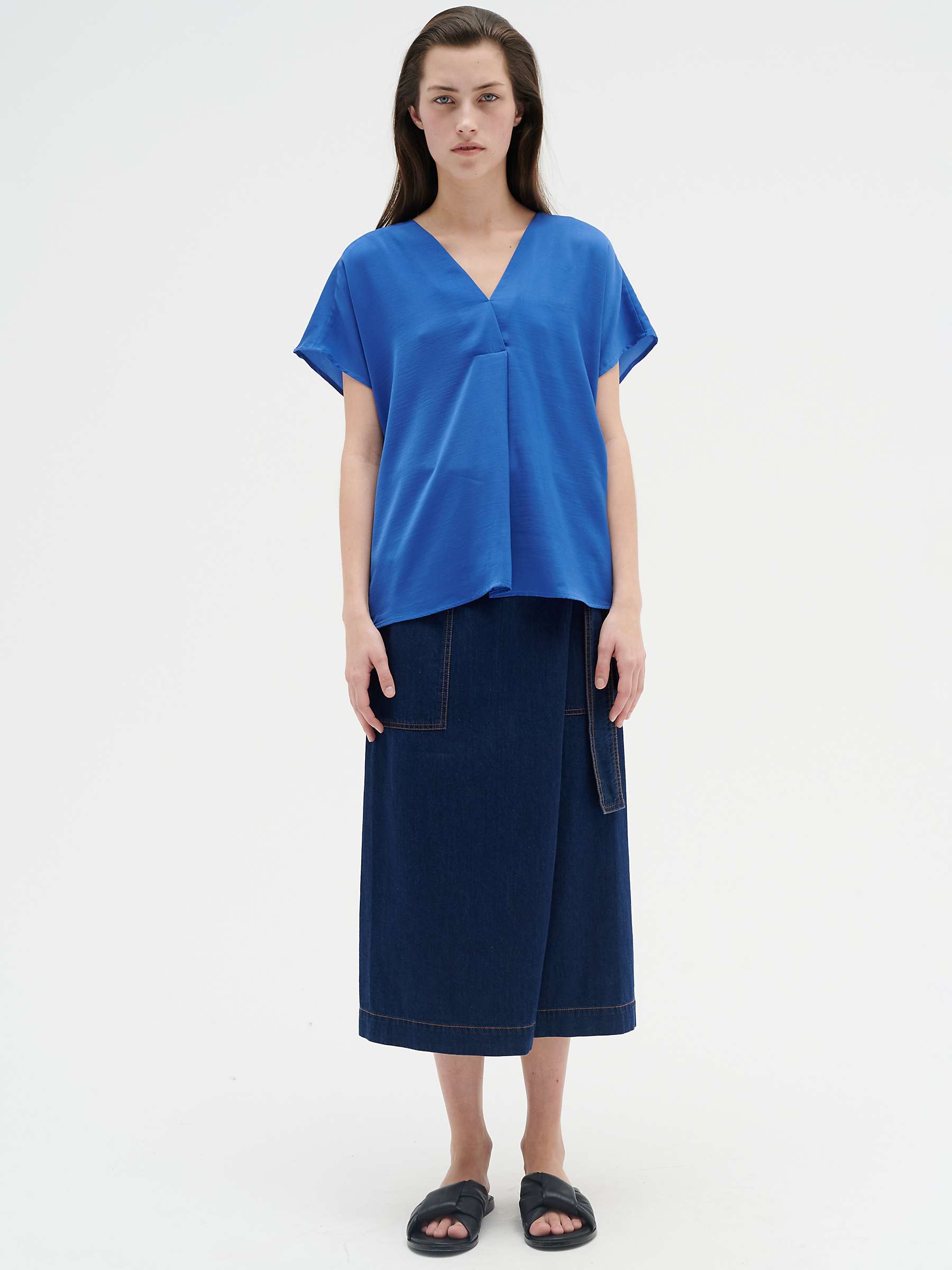 Buy InWear Rinda Short Sleeve Blouse, Blue Online at johnlewis.com