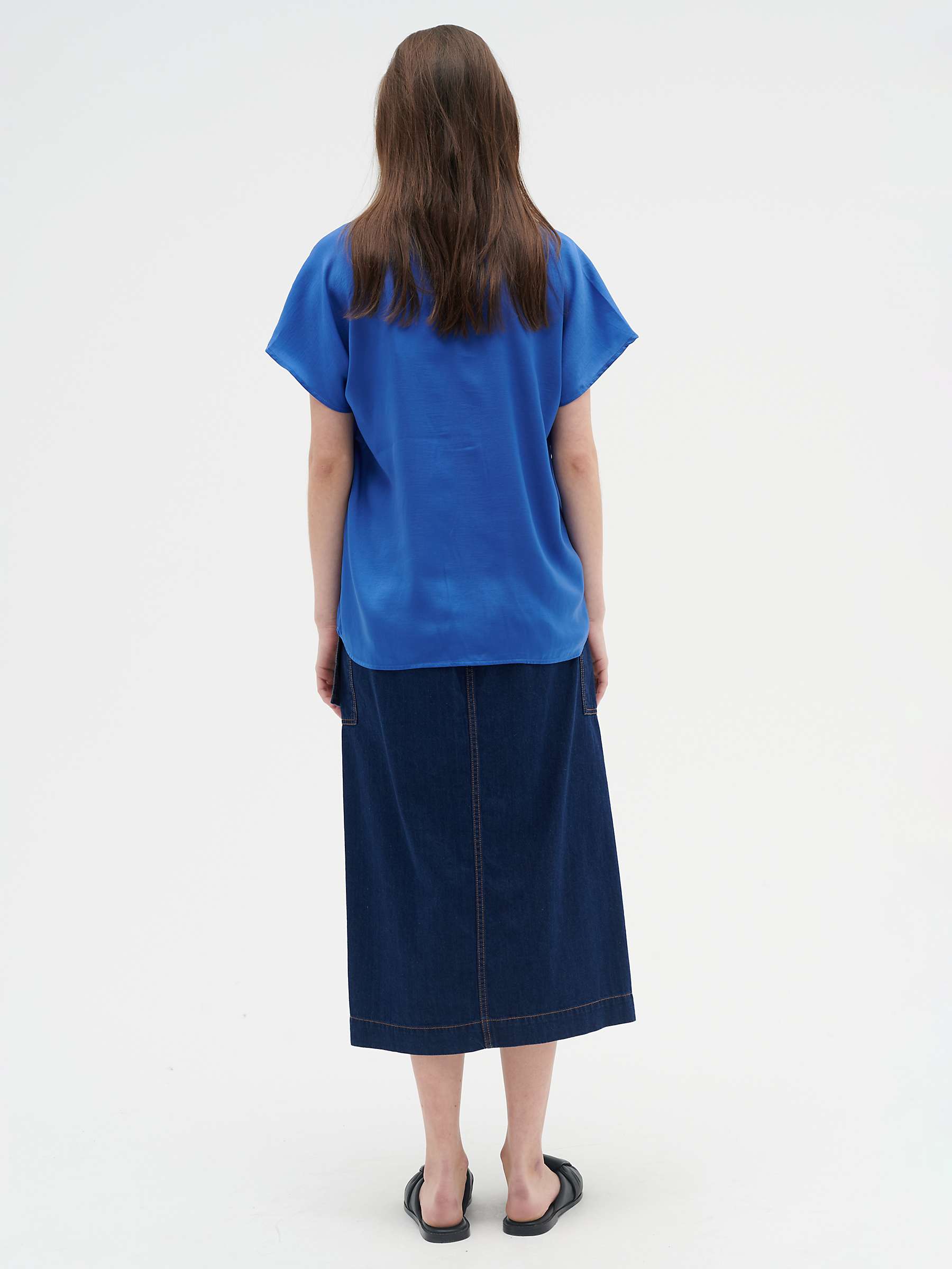 Buy InWear Rinda Short Sleeve Blouse, Blue Online at johnlewis.com