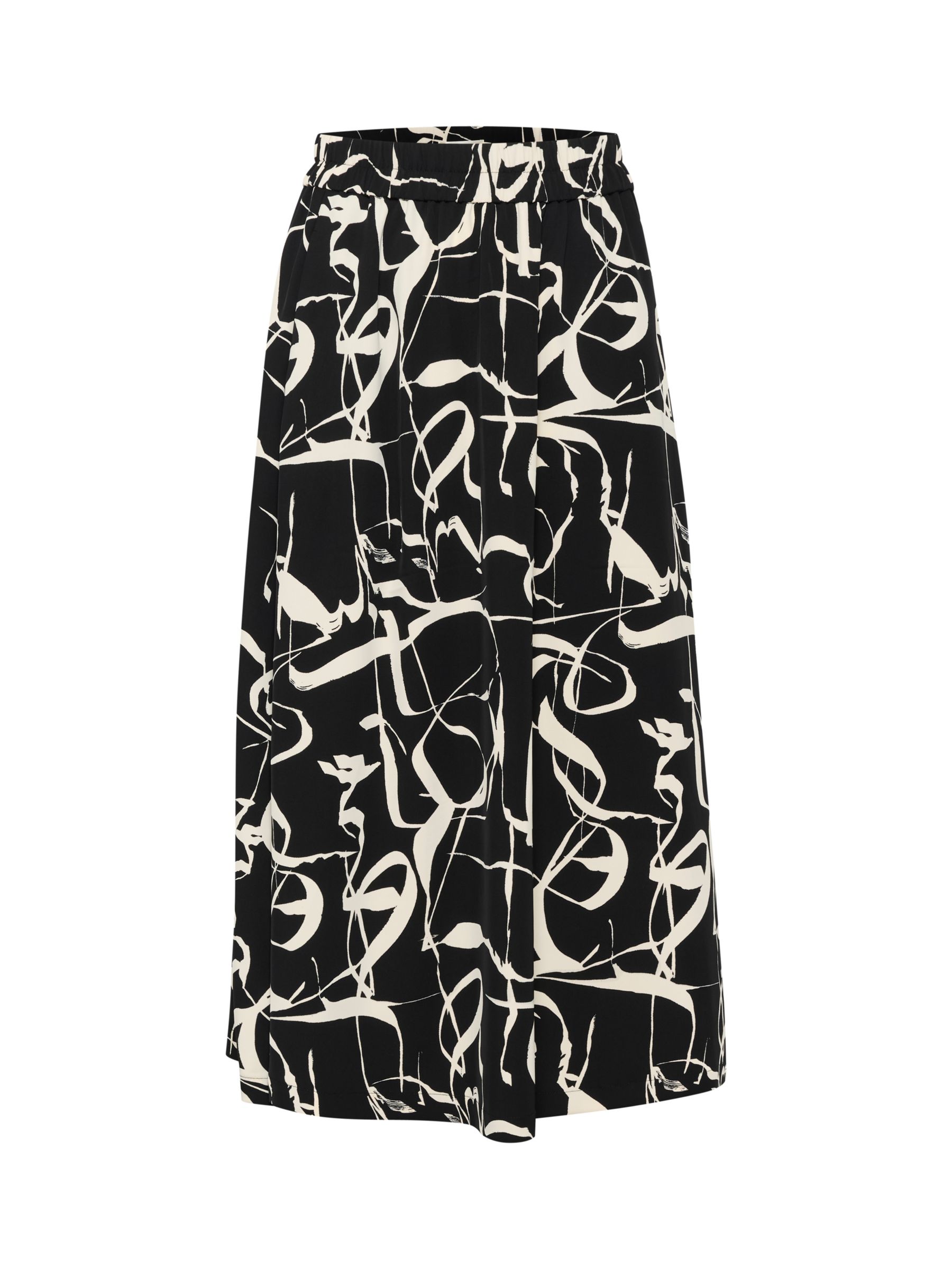 InWear Pailey Poetic Scribble Skirt, Black at John Lewis & Partners