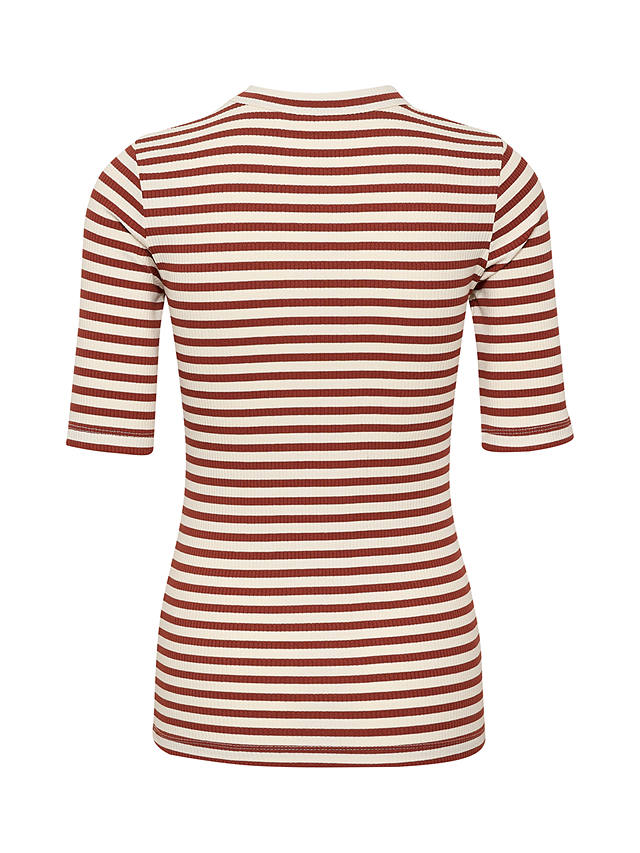 InWear Dagna Short Sleeve Stripe T-Shirt, Cherry Mahogany
