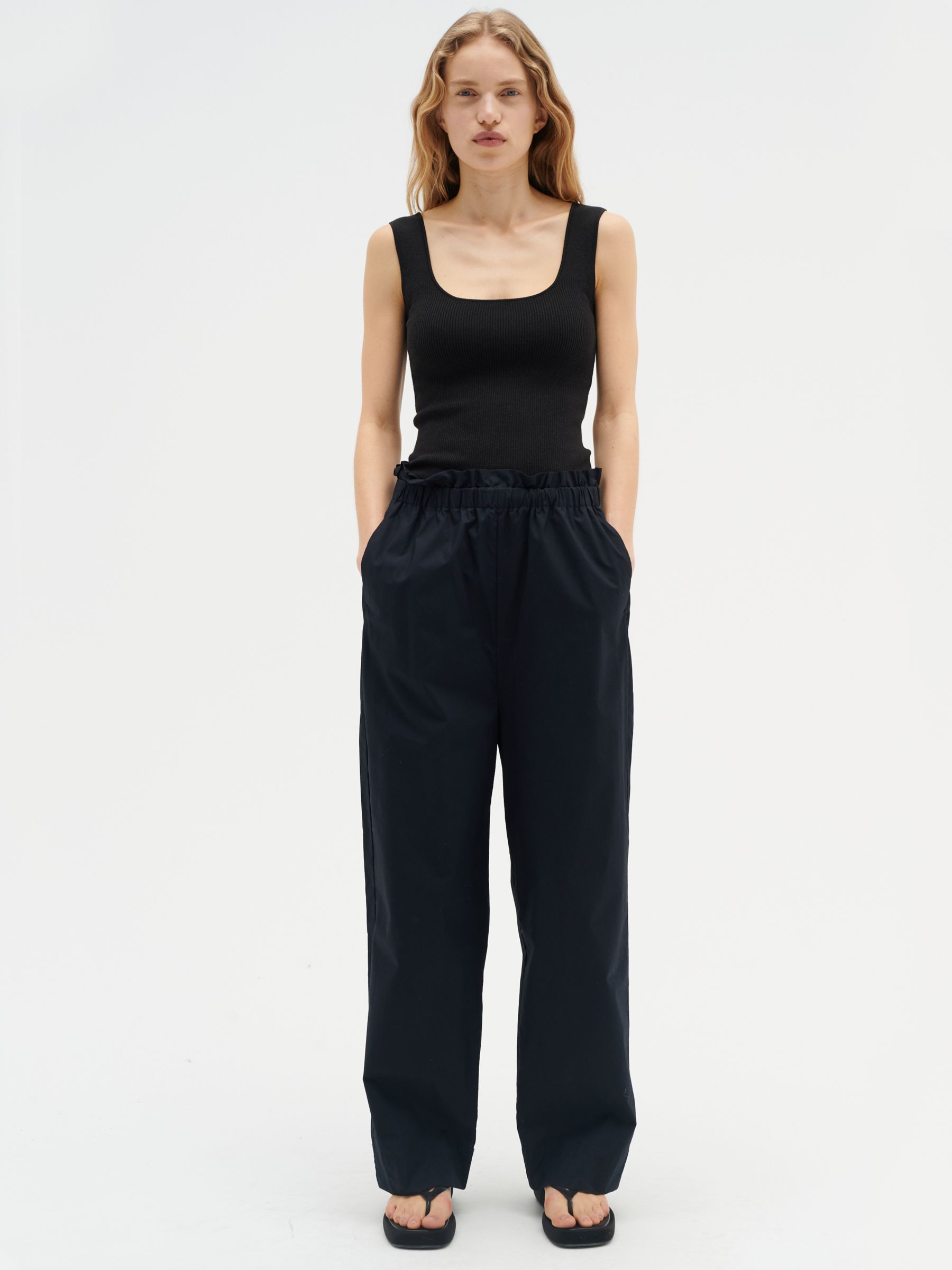 InWear Eman Casual Fit Trousers, Black at John Lewis & Partners