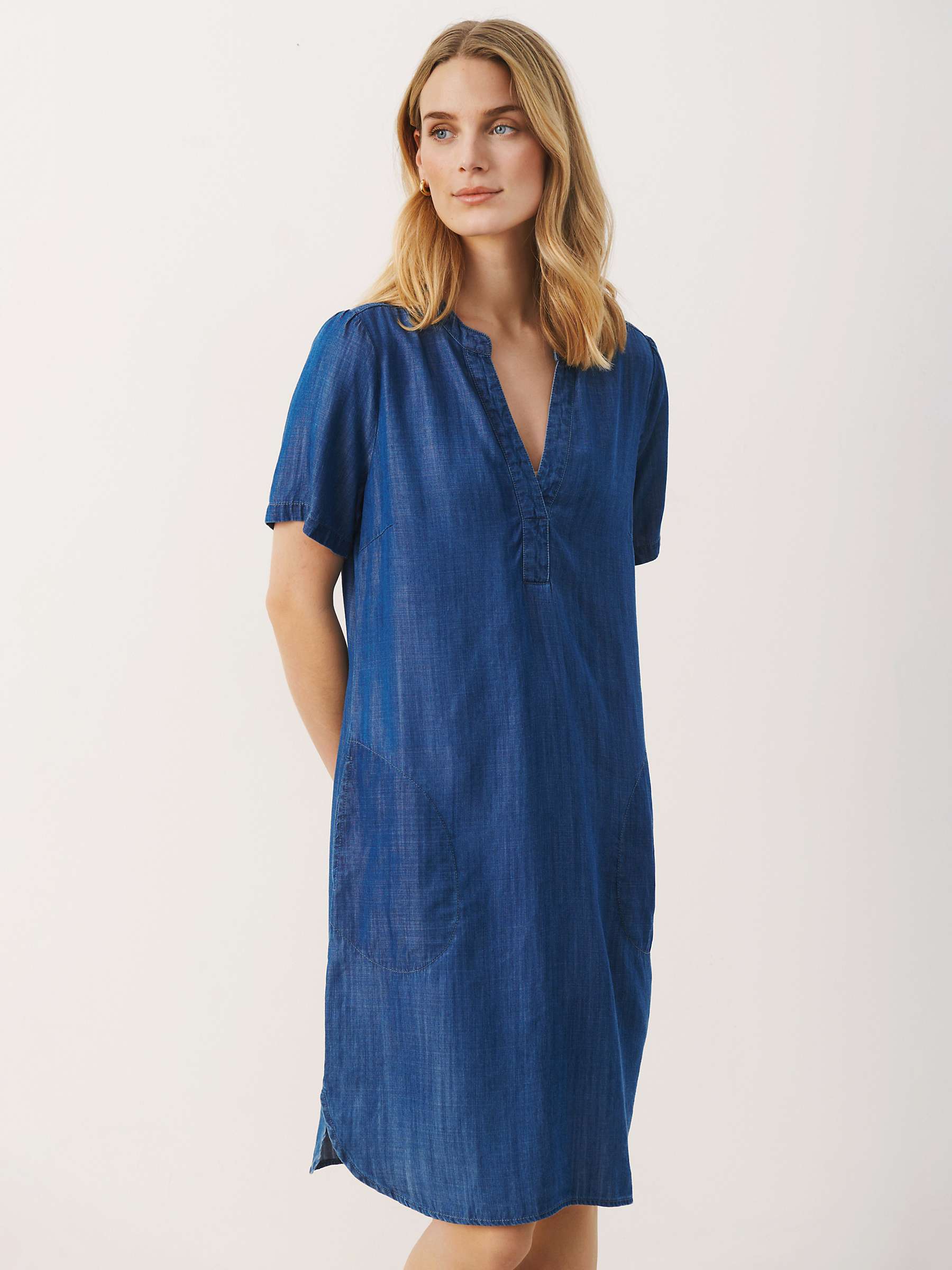 Part Two Aminase Dress, Medium Blue Denim at John Lewis & Partners