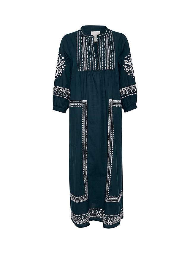 Part Two Polkas Embroidered Dress, Midnight Navy