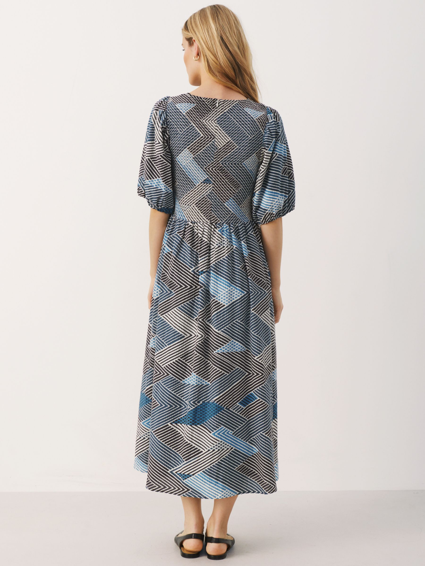 Part Two Boanna Geometric Dress, Midnight Navy at John Lewis & Partners