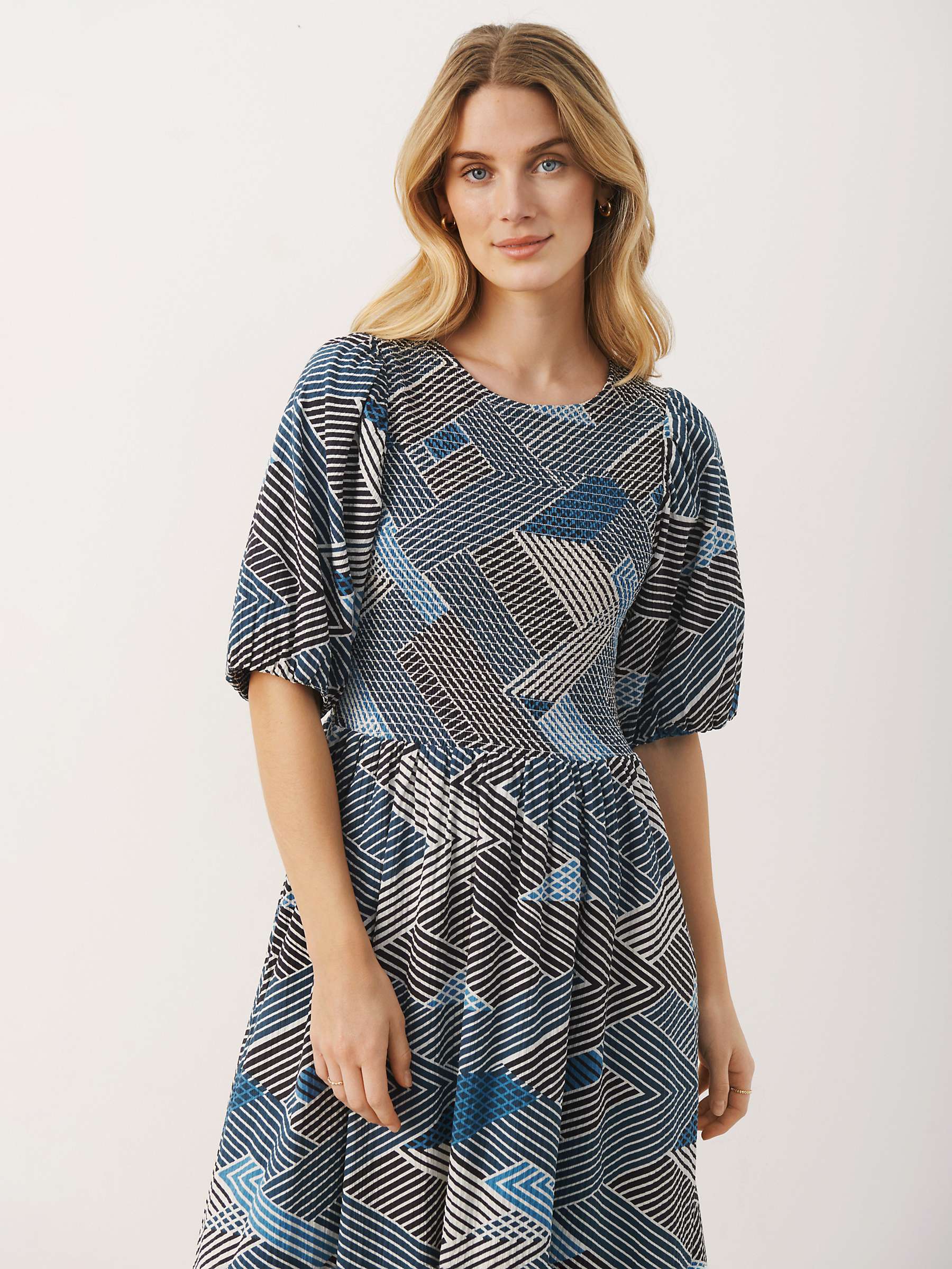 Buy Part Two Boanna Geometric Dress, Midnight Navy Online at johnlewis.com