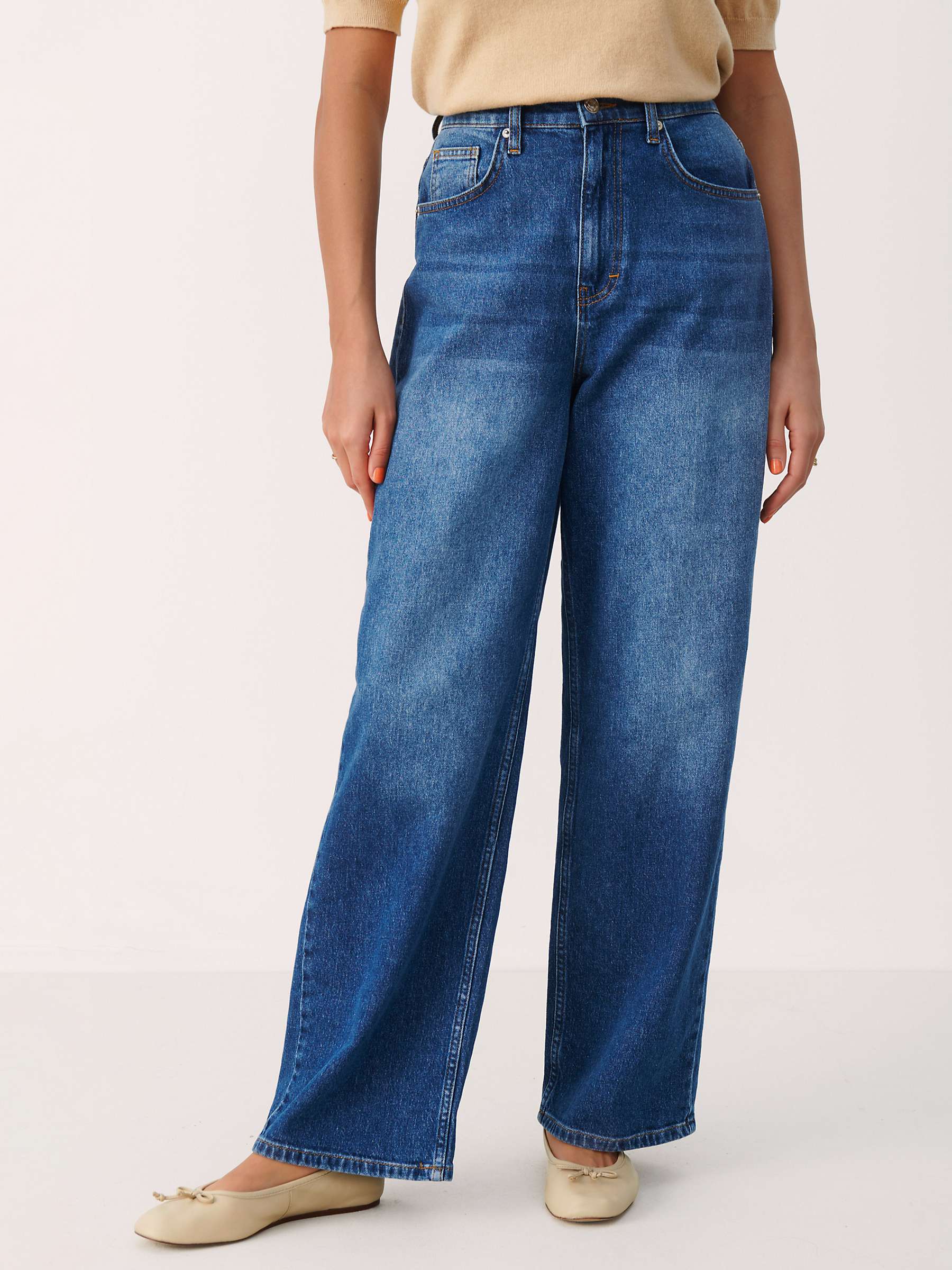 Buy Part Two Simona Wide Leg Jeans, Dark Vintage Denim Online at johnlewis.com