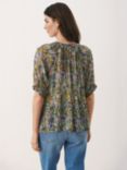 Part Two Popsy Loose Fit Floral Blouse, Green/Multi